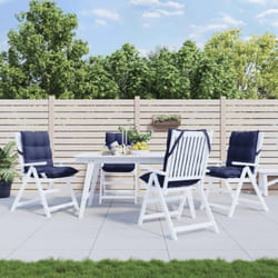 Vidaxl - Coussins de chaise à dossier bas lot de 4 bleu marine