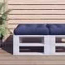 vidaXL Coussin de palette bleu marine 50x50x12 cm tissu