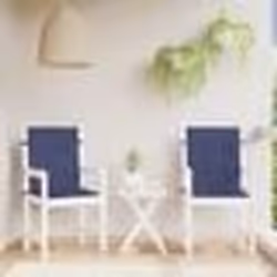vidaXL Coussins de chaise à dossier bas lot de 2 bleu marine tissu