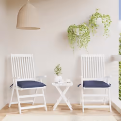 vidaXL Coussins de chaise lot de 2 bleu marine 50x50x7 cm tissu oxford