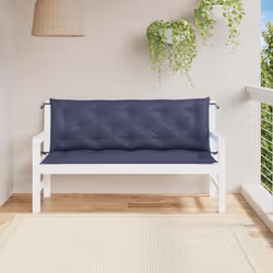 vidaXL Coussins de banc de jardin lot de 2 bleu marine 150x50x7 cm