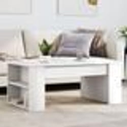 vidaXL Table basse blanc 102x55x42 cm bois d'ingénierie