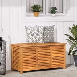 Cette boîte de rangement de jardin en bois offre suffisamment d'espace de rangement pour les coussins de meubles de jardin, l ...