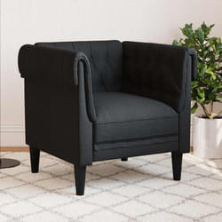 Vidaxl - Fauteuil Chesterfield noir tissu