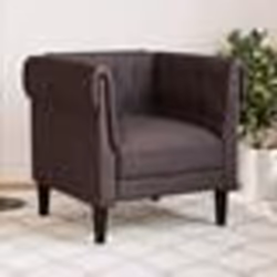 vidaXL Fauteuil Chesterfield marron foncé tissu