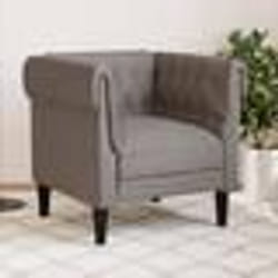 vidaXL Fauteuil Chesterfield taupe tissu