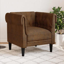 Vidaxl - Fauteuil Chesterfield marron tissu