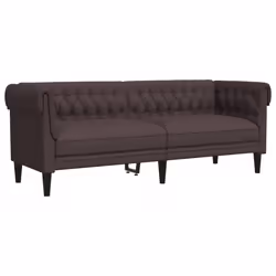 VidaXL 372559, Marron, 3 siège(s), mousse, Polyester, Polywood, Bois, 2015 mm, 745 mm