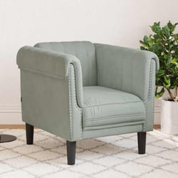 Vidaxl - Fauteuil gris clair Velours