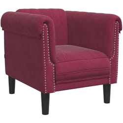 vidaXL Fauteuil rouge bordeaux velours