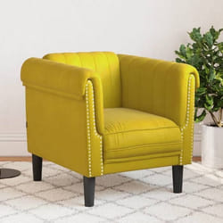 vidaXL Fauteuil Chaise de Relaxation avec Accoudoirs et Dossier Canapé de Salon Salle de Séjour Intérieur Moderne Jaune 372571