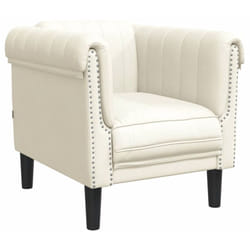 Vidaxl - Fauteuil crème velours
