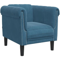 Fauteuil bleu velours vidaXL