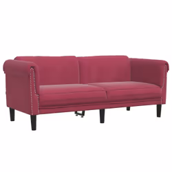 VidaXL 372589, Rouge, 3 siège(s), mousse, Polyester, Polywood, Bois, 2030 mm, 770 mm