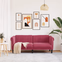 VidaXL 372589 canapé 3 siège(s) Rouge
