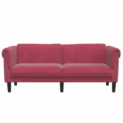 VidaXL 372589 canapé 3 siège(s) Rouge - Vue supplémentaire 4