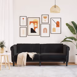 VidaXL 372590 canapé 3 siège(s) Noir