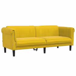 VidaXL 372591, Jaune, 3 siège(s), mousse, Polyester, Polywood, Bois, 2030 mm, 770 mm