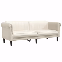 VidaXL 372592, Crème, 3 siège(s), mousse, Polyester, Polywood, Bois, 2030 mm, 770 mm