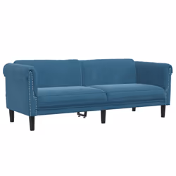 VidaXL 372593, Bleu, 3 siège(s), mousse, Polyester, Polywood, Bois, 2030 mm, 770 mm