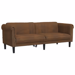 VidaXL 372594, Marron, 3 siège(s), mousse, Simili-cuir, Polywood, Bois, 2030 mm, 770 mm