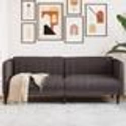vidaXL Canapé à 3 places marron foncé tissu