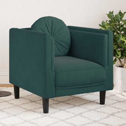 Vidaxl - Fauteuil avec coussin vert foncé velours