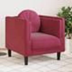 vidaXL Fauteuil avec coussin rouge bordeaux velours