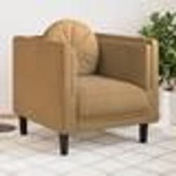 vidaXL Fauteuil avec coussin marron similicuir daim