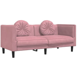 Vidaxl - Canapé avec coussins 2 places rose velours