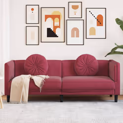 VidaXL 372646 canapé 3 siège(s) Rouge