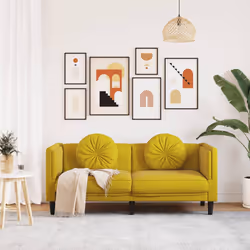 VidaXL 372648 canapé 3 siège(s) Jaune - Vue supplémentaire 3