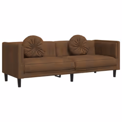 VidaXL 372651, Marron, 3 siège(s), Simili-cuir, Polywood, Bois, 1935 mm, 770 mm, 700 mm