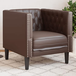 Fauteuil Chesterfield Marron Similicuir Vidaxl101307