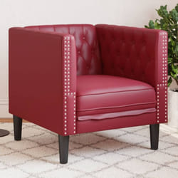 Vidaxl - Fauteuil Chesterfield Rouge Bordeaux Similicuir