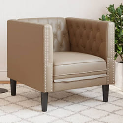 Vidaxl - Fauteuil Chesterfield Cappuccino Similicuir