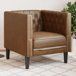 Vidaxl - Fauteuil Chesterfield Marron Similicuir Daim