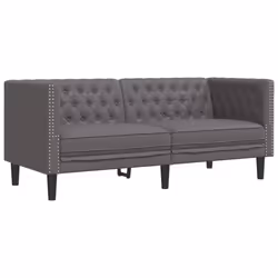 VidaXL 372662, Gris, 2 siège(s), mousse, Simili-cuir, Polywood, Bois, 1740 mm, 745 mm