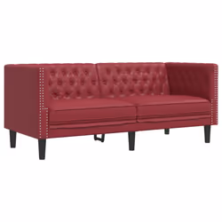 VidaXL 372663, Rouge, 2 siège(s), mousse, Simili-cuir, Polywood, Bois, 1740 mm, 745 mm