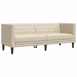 VidaXL 372667, Crème, 3 siège(s), mousse, Simili-cuir, Polywood, Bois, 1940 mm, 745 mm