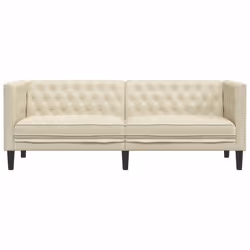 VidaXL 372667 canapé 3 siège(s) Crème - Vue supplémentaire 4