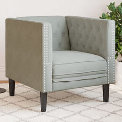 Vidaxl - Fauteuil Chesterfield gris clair velours