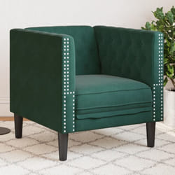 Vidaxl - Fauteuil Chesterfield Vert Foncé Velours