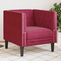vidaXL Chesterfield Fauteuil - Rouge bordeaux