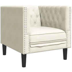 Vidaxl - Fauteuil Chesterfield crème velours