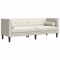VidaXL 372700, Crème, 3 siège(s), mousse, Polyester, Polywood, Bois, 1940 mm, 745 mm