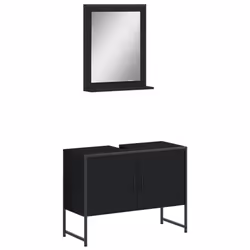 VidaXL 3214339, Noir, Bois, Acier, 800 mm, 330 mm, 600 mm, 2 pièce(s)