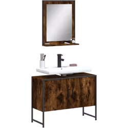Cet ensemble d'armoires de salle de bain attrayant, avec un grand espace de rangement, présente un design élégant mais pratiq ...