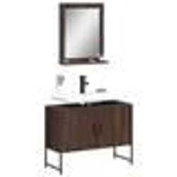 vidaXL Ensemble d'armoires de salle de bain 2 pcs chêne marron