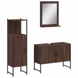 VidaXL 3214353, Marron, Bois, Acier, 800 mm, 330 mm, 600 mm, 3 pièce(s)